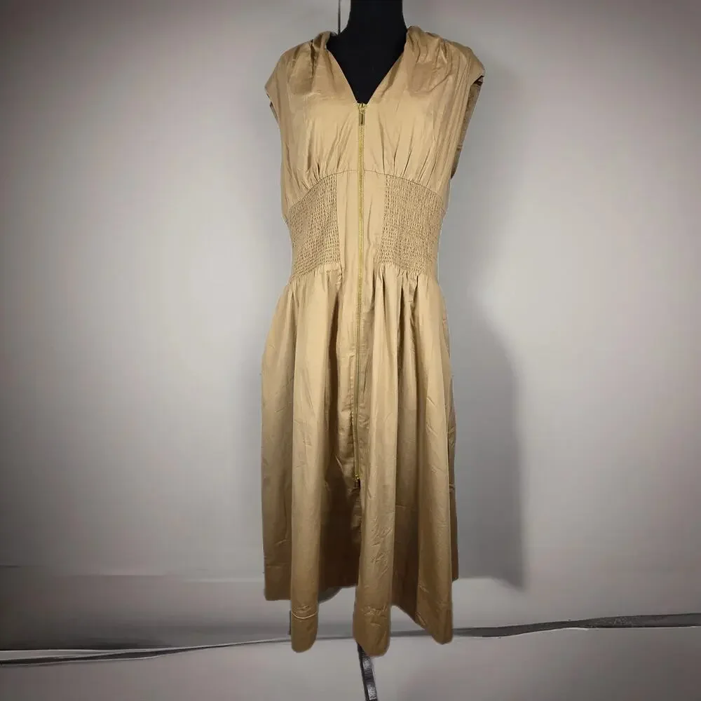 NWT Anthropologie Tommie zip-front midi dress. Size XL. Ret. $178. 100% Cotton - Picture 4 of 11